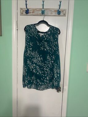 Floral Sleeveless Teal Chiffon Camisole